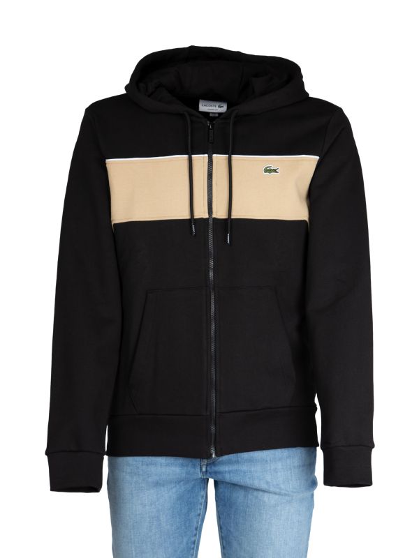 LACOSTE Felpa uomo con cappuccio e full zip Col Blu/Beige MOD.SH1416/IP7