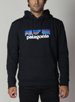 Patagonia felpa con cappuccio col nero   con logo