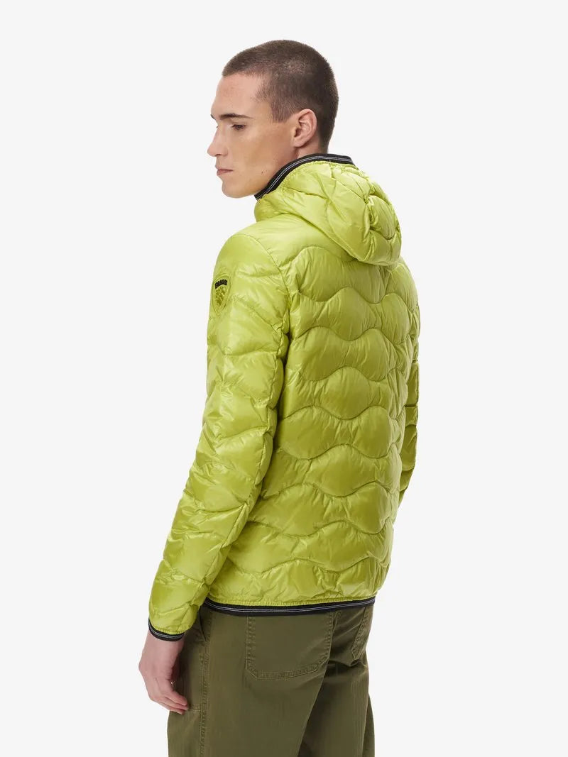 Blauer Terence 22WBLUC03014 PIUMINO Uomo con Cappuccio in Piuma VERDE