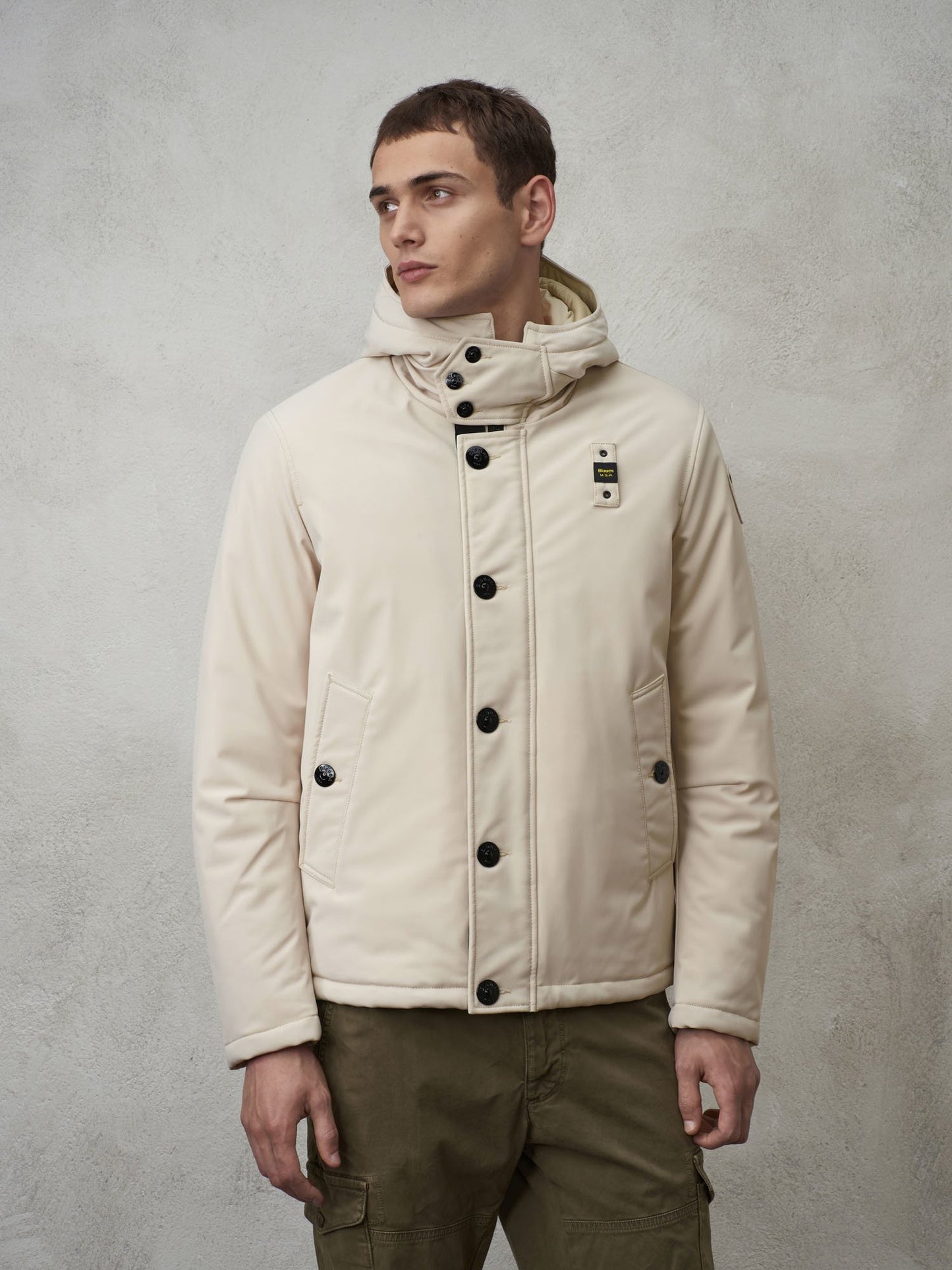 OUTLET - BLAUER GIACCA NEOPRENE IMBOTTITA 02052 COL.137 PANNA