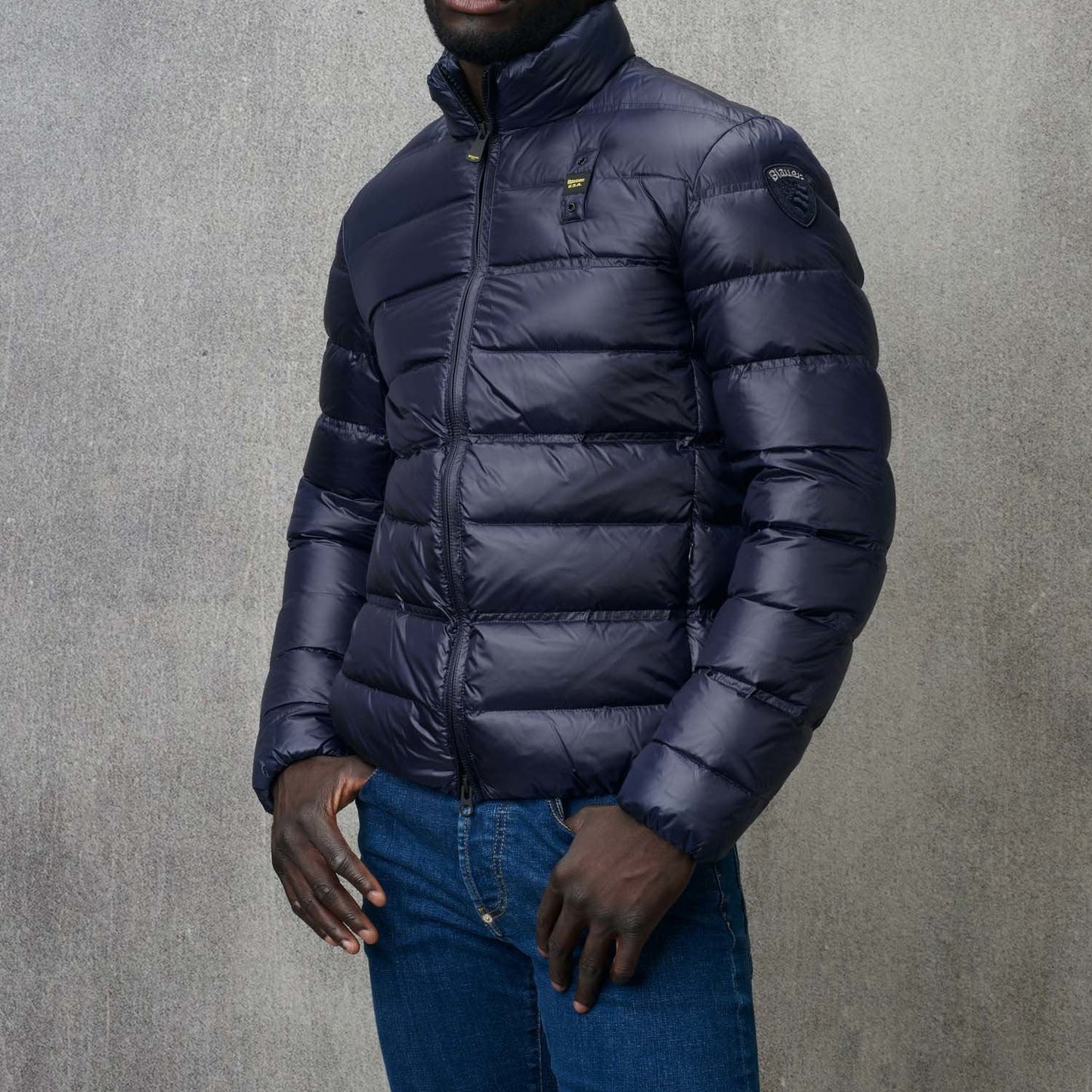 BLAUER PIUMINO UOMO SENZA CAPPUCCIO COL.BLU MOD.BLUC03062/888