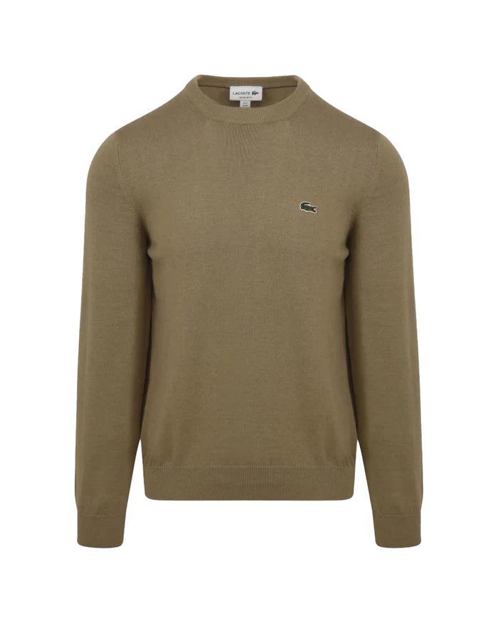 LACOSTE maglia cotone girocollo color corda Mod.AH0128/CB8