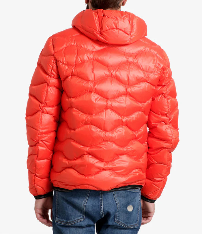 Blauer Terence 22WBLUC03014 Giubbino Uomo con Cappuccio in Piuma ARANCIO