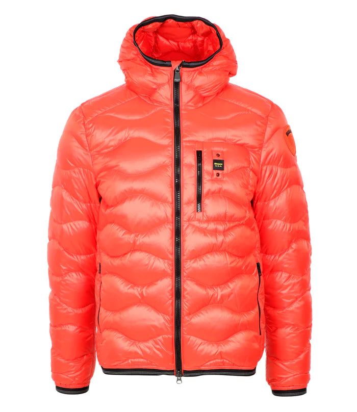 Blauer Terence 22WBLUC03014 Giubbino Uomo con Cappuccio in Piuma ARANCIO