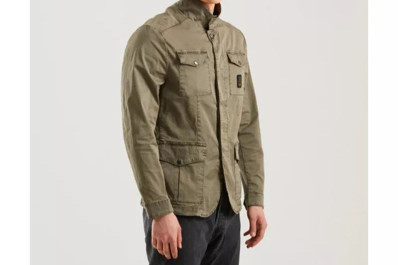 REFRIGIWEAR GIACCA COTONE VERDE MILITARE UOMO MOD.NEW BRENT JACHET/1500