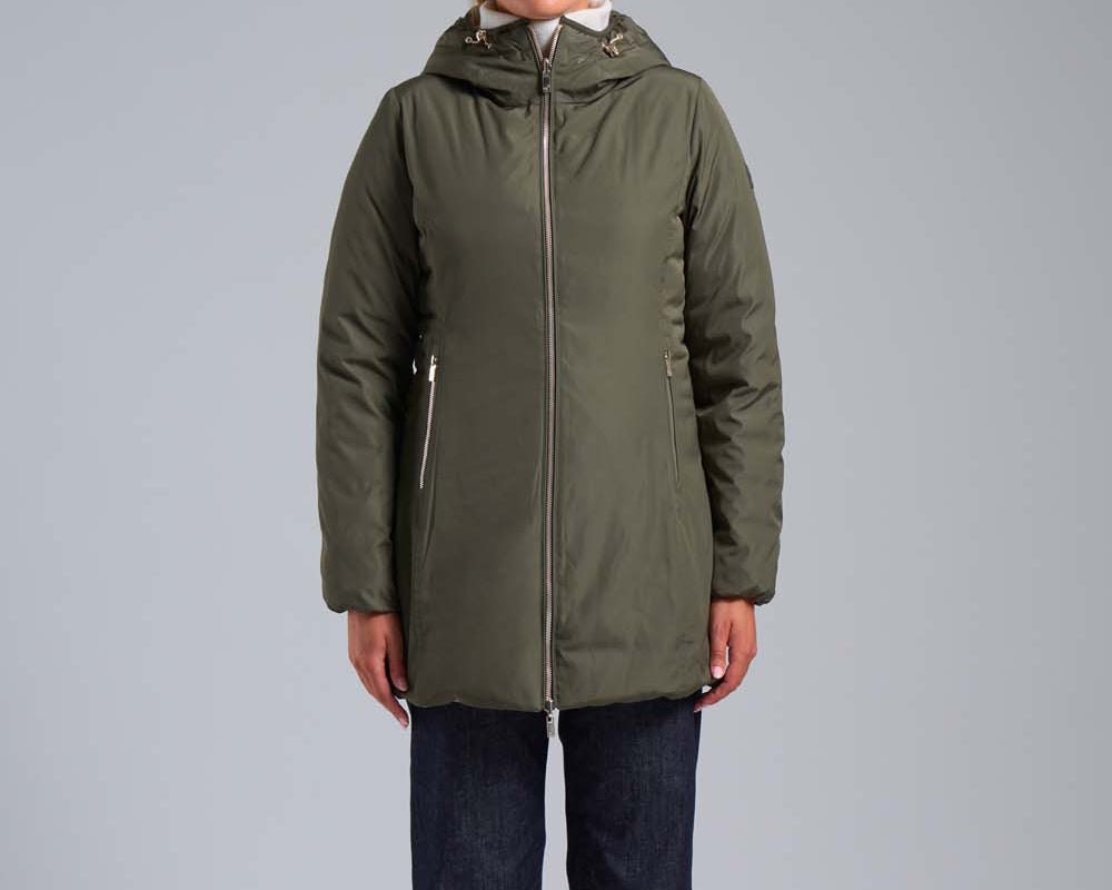 CIESSE PIUMINI   PIUMINO  DONNA REVERSIBILE MOD.KALIE  COL 427  VERDE/BEIGE