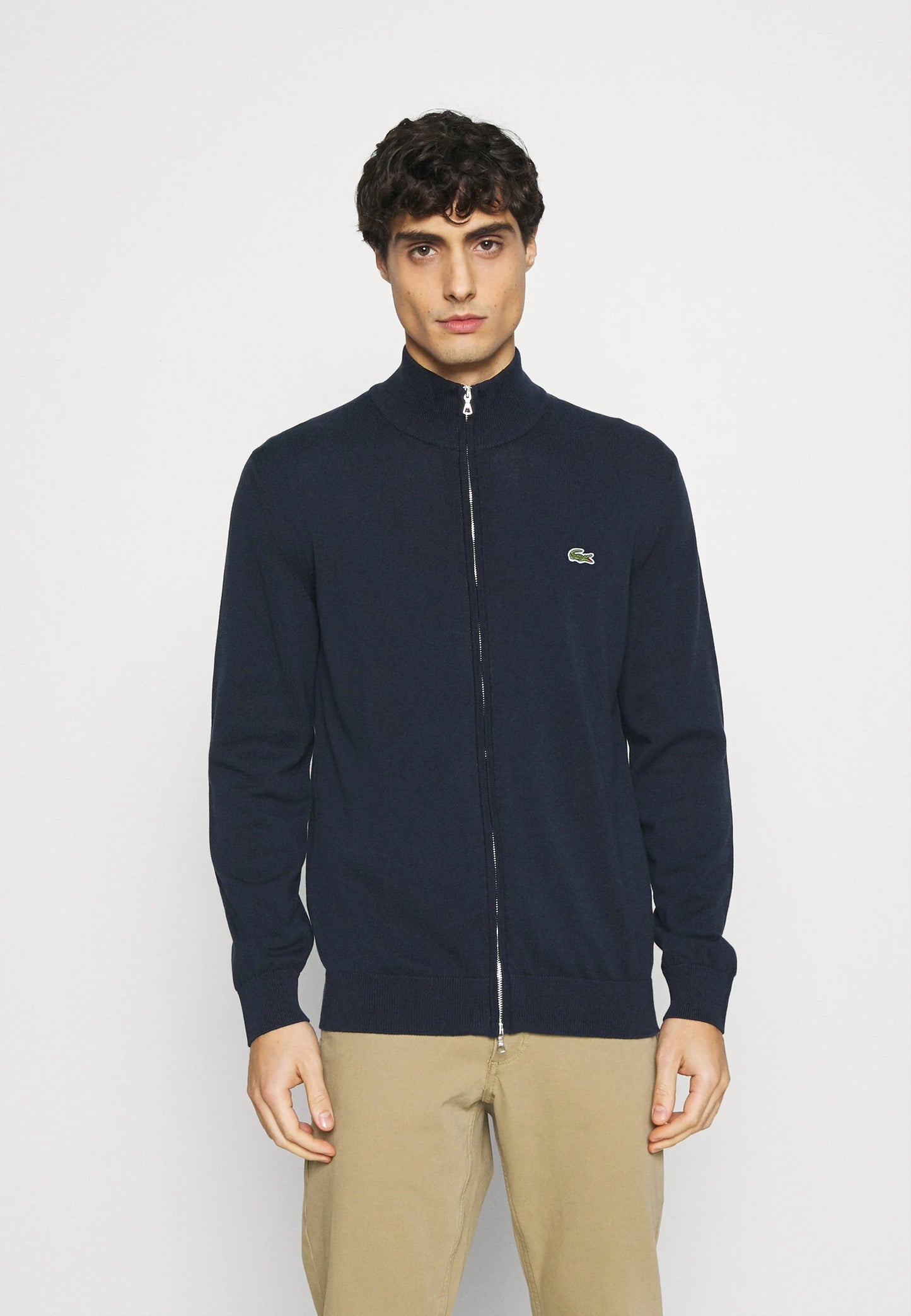 LACOSTE CARDIGAN COTONE CON ZIP BLU  MOD.AH1957/166